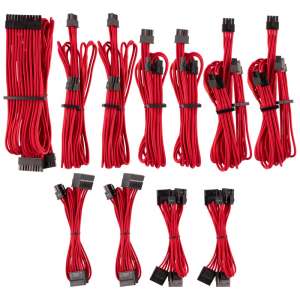 Corsair  Premium Pro Sleeved Kabel-Set (Gen 4) - czerwony