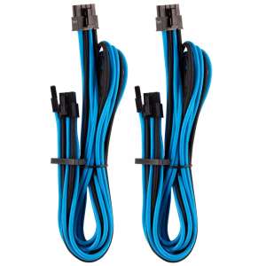 Corsair  Premium Sleeved PCIe Single Cable Twin Pack (Gen 4) - niebieski / czarny