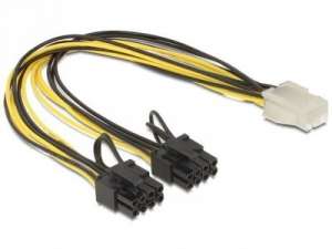 Delock Kabel rozdzielacz zasilania Delock PCIe 6-pin F -> 2x PCIe 8(6+2)-pin M