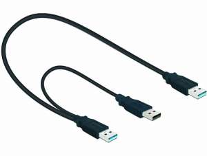 Delock Kabel Delock USB + power USB - USB M/M 3.0 0,6m czarny