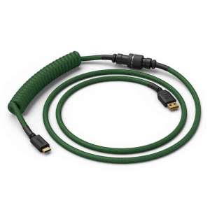    Glorious PC Gaming Race Coiled Cable Forest Green USB-C na USB-A kabel spiralny - 1.37m zielony