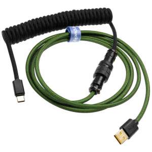 Ducky Premicord Pine Green Spiralkabel USB Typ C na Typ A - 1.8m