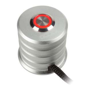 Alphacool  Powerbutton z przyciskiem 19mm czerwony podświetlany - chrom