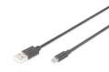 Digitus Kabel połączeniowy USB 2.0 HighSpeed Typ USB A/microUSB B M/M 1,8m Czarny-1741425