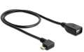 Delock Kabel USB MICRO(M) kątowy prawo->USB-A(F) 2.0 0.5M OTG czarny-384932