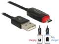 Delock Kabel USB MICRO(M)->USB-A(M) 2.0 1M czarny wskaźnik ładow.LED-384983