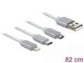 Delock Kabel 3IN1 USB-A(M)->LIGHTNING(M)+MICRO-B(M)+USB-C(M) 2.0-385283