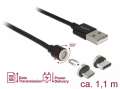 Delock Kabel USB MICRO+USB-C magnetyczny combo 2.0 1.1m-413585