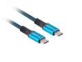 Lanberg Kabel USB-C M/M USB4 0.5m 100W 8K 60HZ czarno-niebieski-2957797