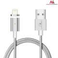 Maclean Kabel lightning USB magnetyczny silver MCE161- Quick & Fast Charge-248124