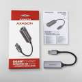 AXAGON ADE-TR Karta sieciowa Gigabit Ethernet adapter, USB-A 3.2 Gen 1, instalacja automatyczna, metalowy, tytanowa szarość-3035196
