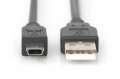 Digitus Kabel połączeniowy USB 2.0 HighSpeed "Canon" Typ USB A/miniUSB B (5pin) M/M 3m Czarny-1754731