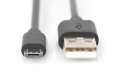 Digitus Kabel połączeniowy USB 2.0 HighSpeed Typ USB A/microUSB B M/M 1,8m Czarny-1754743