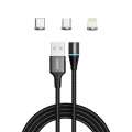 Savio Kabel magnetyczny USB - USB typ C, Micro i Lightning, czarny, 1m, CL-152-3199712