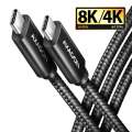 AXAGON BUCM432-CM10AB Kabel USB-C  USB-C, USB4 Gen 3x2 1m, PD 100W, 8K HD, ALU, oplot Czarny-3248803