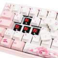 Ducky Miya Pro Sakura V2 SF Klawiatura Gamingowa dla PC/Mac biały LED - biało/różowa MX-Red (US)