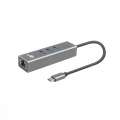 Adapter USB C - RJ45 + 3xUSB A - 1000 Mb/s -3337137