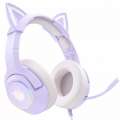 Słuchawki gamingowe Onikuma K9 RGB kocie uszy USB fioletowe-3475523