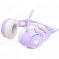 Słuchawki gamingowe Onikuma K9 RGB kocie uszy USB fioletowe-3475524