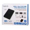 Zewnętrzna obudowa SSD 2x M.2 SATA, USB3.1 gen2, Raid-361574