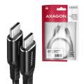 AXAGON BUCM-CM15AB Kabel USB-C - USB-C 2.0, 1.5m, PD 60W, 3A, ALU, oplot Czarny-3668881