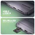 AXAGON HUB HMC-6GM2 USB  6 in1 10Gbps hub, USB-A, USB-C,  HDMI, M.2, SD/ mSD, PD 100W, USB-C-3670907
