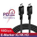 Kabel 2x USB-C 100W 1m wspierajacy PD przesyl danych do  10Gbps MCE491 Czarny-3685458