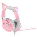 Słuchawki gamingowe X30 kocie uszy Różowe -3743110