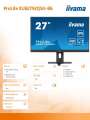 IIYAMA Monitor ProLite XUB2792QSU-B6 27 cali IPS,QHD,HAS(150mm),100Hz,4xUSB3.2,SLIM-4176016