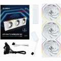 Lian Li UNI FAN TL Wireless ARGB PWM Zestaw 3 Wentylatorów - Reverse Blade, Białe, 120 mm