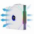 Lian Li UNI FAN TL Wireless LCD 3-pack białe - Wentylatory ARGB PWM 120 mm z kontrolerem i wyświetlaczem