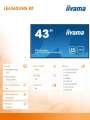 IIYAMA Monitor 43 LE4340UHS-B1 4K,18/7,LAN,AMVA3,USB,HD-286975