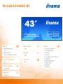 IIYAMA 43'' LE4340S-B1 AMVA DVI/HDMI/USB Player/2x10W-201366