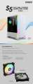 Zalman Obudowa S5 WHITE ATX Mid Tower PC Case RGB fan TG-1045961