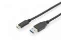 Digitus Kabel połączeniowy USB 3.1 Gen.2 SuperSpeed+ 10Gbps Typ USB C/USB A M/M, Power Delivery czarny 1m-296092