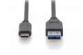 Digitus Kabel połączeniowy USB 3.1 Gen.2 SuperSpeed+ 10Gbps Typ USB C/USB A M/M, Power Delivery czarny 1m-296094