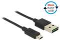 Delock Kabel Micro USB AM-BM Dual Easy-USB 1m-205833