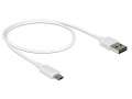 Delock Kabel Micro USB AM-BM Dual Easy-USB 50cm Biały-226022