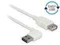 Delock Kabel USB AM-AF 2.0 0.5m biały kątowy lewo/prawo Easy-USB-265246