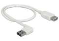 Delock Kabel USB AM-AF 2.0 0.5m biały kątowy lewo/prawo Easy-USB-265247