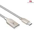 Maclean Kabel USB Type-C metalowy MCE192 - Quick & Fast Charge Srebrny-266376