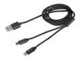NATEC Kabel micro USB, Lightning - USB-A M/M 1m combo czarny-286296
