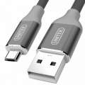 Unitek Kabel PREMIUM USB-microUSB; GRAY; Y-C4026AGY-244443