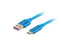 LANBERG Kabel Premium USB CM - AM 2.0 1m niebieski 5A, pełna miedź-303156