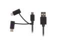 LANBERG Kabel 3in1 USB AM - micro USB BM + Lightning M + USB CM 2.0 czarny PVC (tylko ładowanie) 1,8m-314963