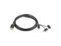 LANBERG Kabel 3in1 USB AM - micro USB BM + Lightning M + USB CM 2.0 czarny PVC (tylko ładowanie) 1,8m-314964