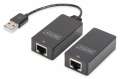 Przedłużacz/Extender USB 1.1 po skrętce Cat.5e/6 UTP/SFP do 45m, czarny, 20cm-183989
