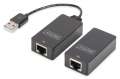 Digitus Przedłużacz/Extender USB 1.1 po skrętce Cat.5e/6 UTP/SFP do 45m, czarny, 20cm-11886