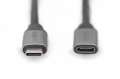 Kabel przedłużający USB 3.0 60W/5Gbps Typ USB C/USB C M/Ż 0,5m Czarny -3049292