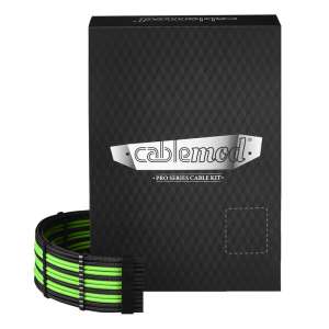 CableMod  PRO ModMesh C-Series RMi oraz RMx Cable Kit - czarno/zielone